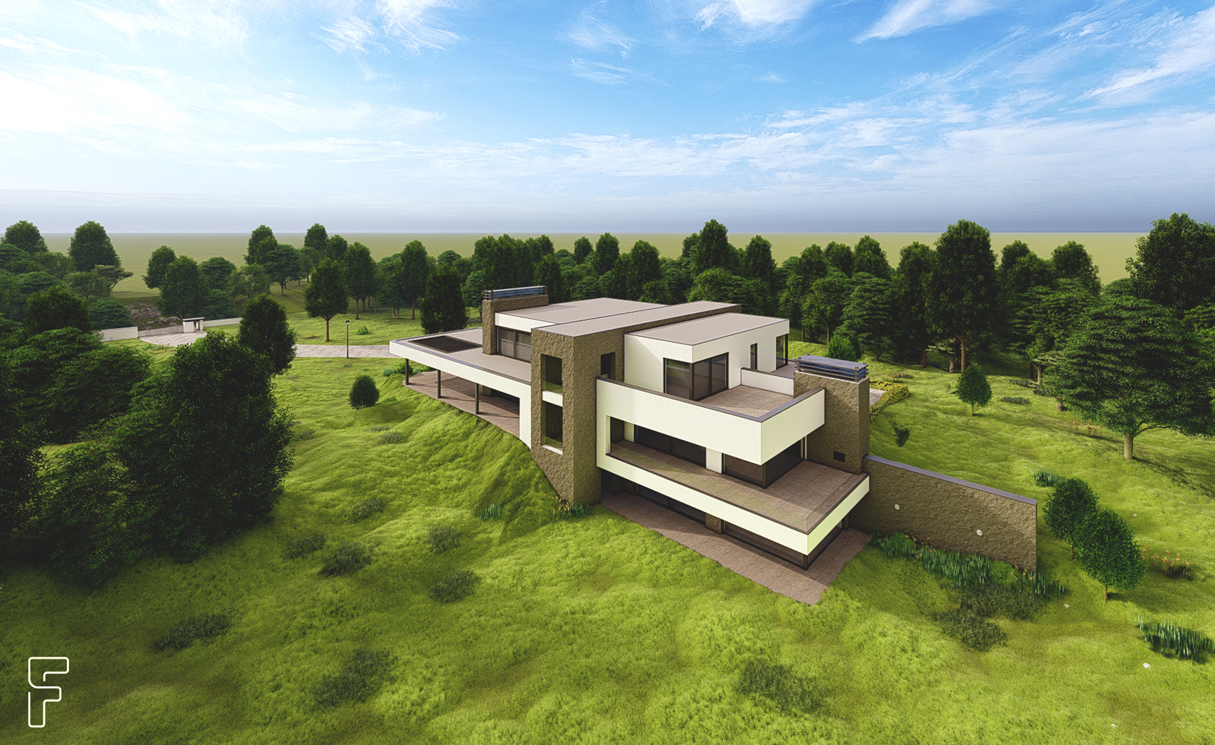 Bovenaanzicht nieuwbouw project